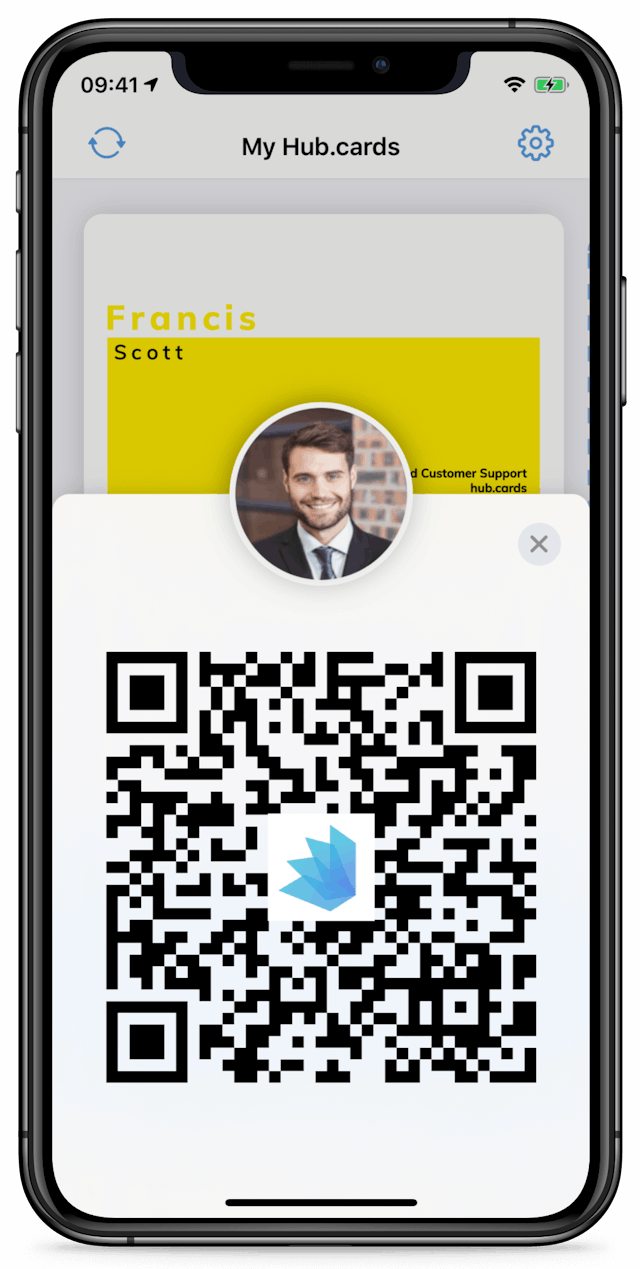 Share digital business card with Hub.cards